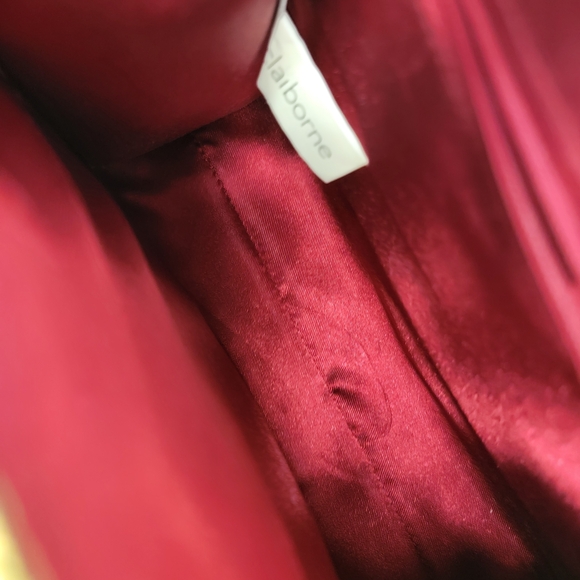 Elegant Liz Claiborne Red Croc Embossed Kiss-Lock Chain Clutch Y2K - Picture 6 of 6